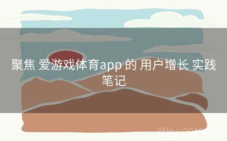 聚焦 爱游戏体育app 的 用户增长 实践笔记