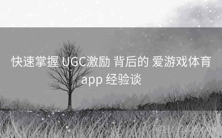 快速掌握 UGC激励 背后的 爱游戏体育app 经验谈
