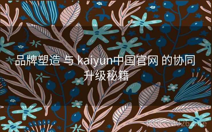品牌塑造 与 kaiyun中国官网 的协同 升级秘籍