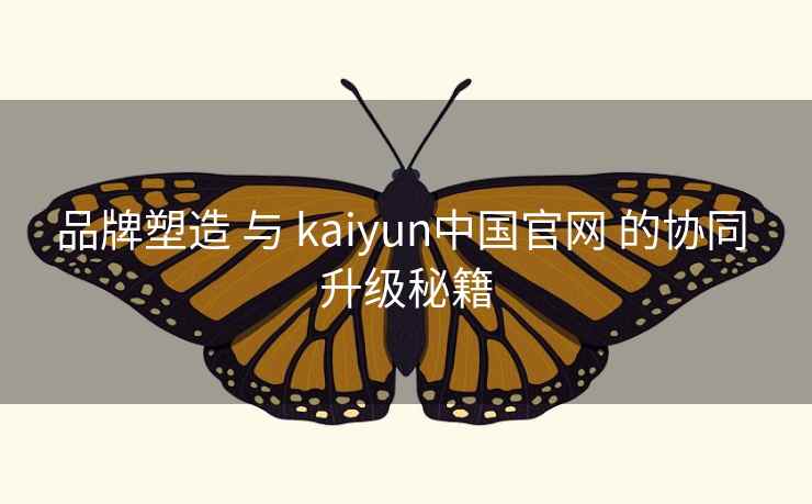 品牌塑造 与 kaiyun中国官网 的协同 升级秘籍
